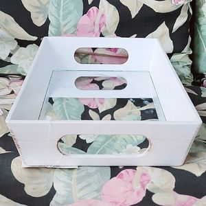 🆕️Rustic Mirror Vanity Tray with Handles 💕10x6💕